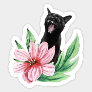 The Yawning cat Sticker